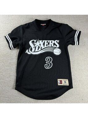 Mitchell & Ness Philadelphia 76ers Allen Iverson Jersey Shirt Black Men's Size S